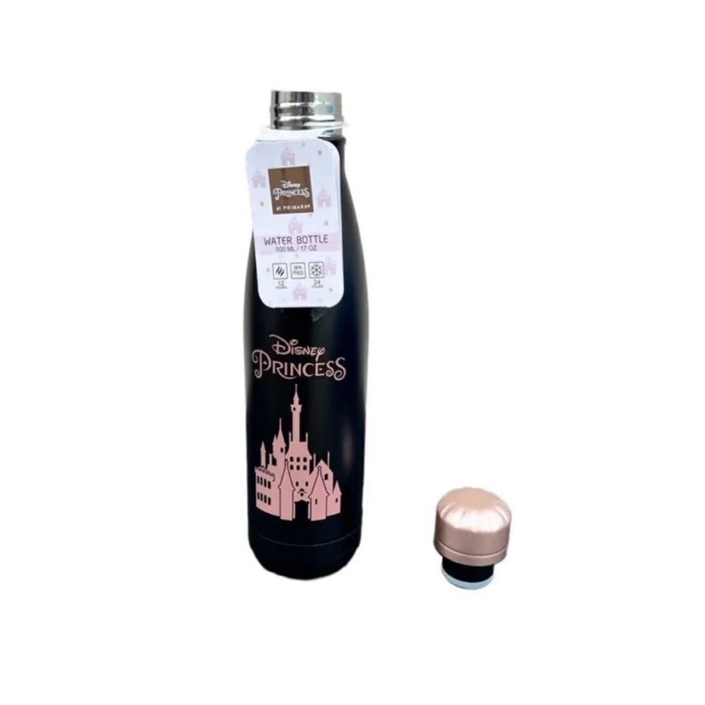 Disney Princess Black & Pink Thermal Water Bottle 17oz – Stainless Steel – NEW! - Picture 5 of 11